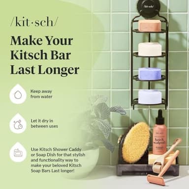 Kitsch Tea Tree Shampoo and Conditioner Set – Anti Dandruff Shampoo Bar & Conditioner Bar - Hair Care for All Hair Types - Free of Paraben, Sulfate & Silicone - Made in USA - 2 pcs - Image 7