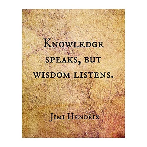 Jimi Hendrix “Knowledge Speaks” - Inspirational Wall Art, Encouraging Typographic Print, Vintage Motivational Print Is Ideal for Living Room Decor, Desk Décor, Kids Room Décor, Unframed 8x10 - Image 1
