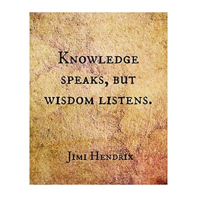 Jimi Hendrix “Knowledge Speaks” - Inspirational Wall Art, Encouraging Typographic Print, Vintage Motivational Print Is Ideal for Living Room Decor, Desk Décor, Kids Room Décor, Unframed 8x10 - Image 1