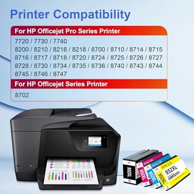 Toner Kingdom Ink Cartridges Remanufactured for HP 952 XL Ink Cartridge Combo Pack Work for HP OfficeJet 8702 OfficeJet Pro 7720 7740 8210 8710 8720 8730 8740 Series (4 Pack Black Cyan Yellow Magenta) - Image 4