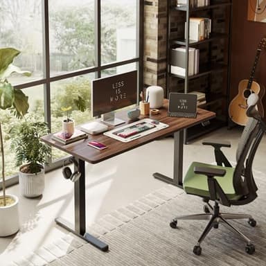 FEZIBO Electric Standing Desk Adjustable Height, 60 x 24 Inch Sit and Stand Desk, Home Office Desk, Ergonomic Workstation Computer Desk, Black Walnut - Image 2