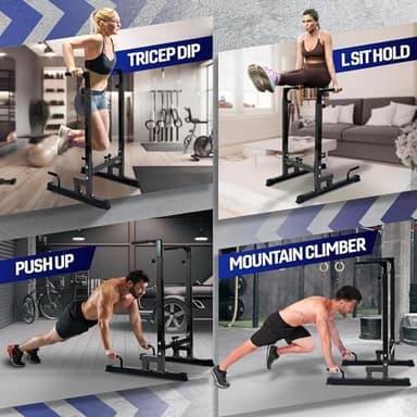 Yes4All Dip Stand 500 LBS Capacity, 80 Levels Adjustable Dip Bars, Dip Station Machine for Home Gym - Image 6