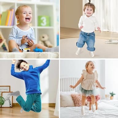 EUFANCE Toddler Grip Socks Non Slip Crew Socks Cute Seamless Cotton Socks for Baby Boys Girls Infants Kids 9 Pairs - Image 7