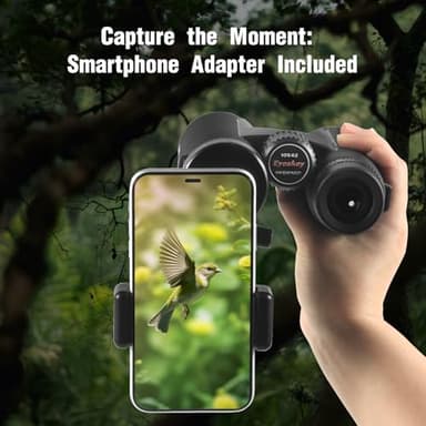 8x42 HD Wide-View Binoculars for Adults with Low Light Night Vision – Ultra-Bright Waterproof Binoculars with Smartphone Adapter for Hunting, Bird Watching, Stargazing & Outdoor Travel - Image 4