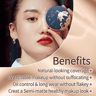 Catkin Phoenix Cushion Foundation Buildable Coverage Anti-Aging Serum Makeup, Sheer Satin Finish, Refill Included, Light Beige 0.46 Oz x 2, C01 NATURAL - Image 5