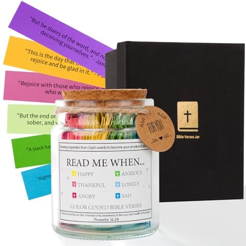 Read Me When Bible Verses Jar Religious Christian Gifts for Women Men, Christian Devotionals for Women Catholic Faith, Color Coded Bible Verses in a Jar, Inspirational Gifts for Women Religious (A) - Image 1
