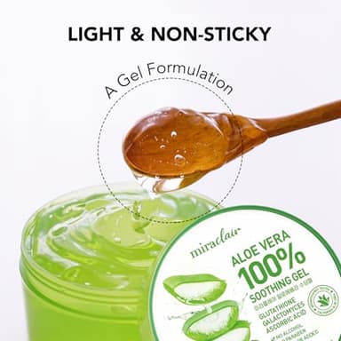 MIRACLAIR Aloe Vera Gel for Face, Skin, Hair & Sunburn Relief, Made with 100% Pure Aloe Gel for All Skin Types. Made in Korea. 300ml (10.1fl.oz) (1) - Image 5
