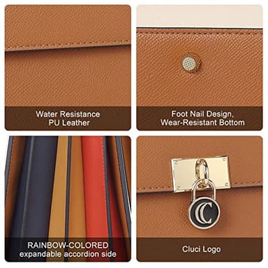 CLUCI Briefcase for Women Vegan Leather 15.6 Inch Laptop Bag Large Pocket Business Ladies Shoulder Bag - Image 5
