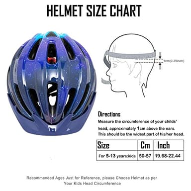 Kids Helmet Exclusky Bike Helmet for Kids Child Boys Girls Bicycle Helmet Age 5-13 Adjustable Cycle Helmet 50-57cm - Image 2