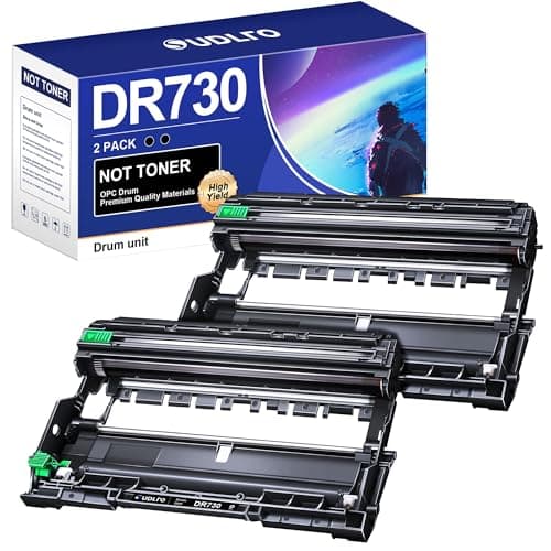 Compatible DR730 (Not Toner) Replacement for Brother Drum DR730 DR-730 Compatible with MFC-L2750DW HL-L2370DW MFC-L2710DW HL-L2350DW DCP-L2550DW Printer (2 Pack, Black) - Image 1