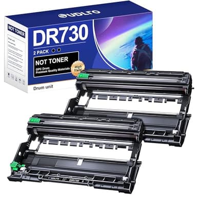 Compatible DR730 (Not Toner) Replacement for Brother Drum DR730 DR-730 Compatible with MFC-L2750DW HL-L2370DW MFC-L2710DW HL-L2350DW DCP-L2550DW Printer (2 Pack, Black) - Image 1