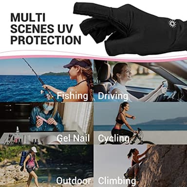 AIRSEE UV Gloves for Nail Lamp,Professional UPF50+ UV Protection Gloves for Manicures Nail Art,Fingerless Gloves That Shield Skin from The Sun and Nail Lamp (Black) - Image 6