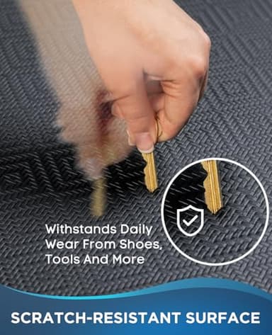 Ophanie Kitchen Mats for Floor, 3/4 Inch Thick Kitchen Rugs, 24 x 70 Anti Fatigue Standing Cushioned Mat, Waterproof,Comfort Ergonomic Mat for Office, Home, Sink, Black Non-Slip Bottom - Image 4