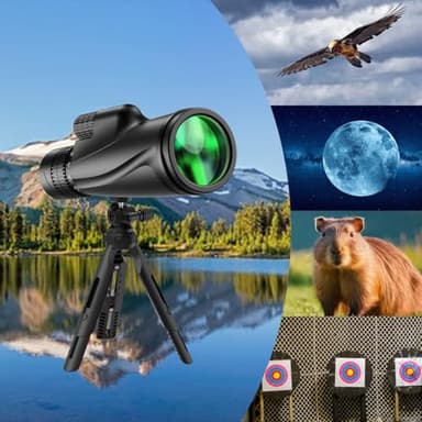 Monocular Telescope 80 x 100 High Powered Monoculars for Adults with Tripod, Monocular for Smartphone Suitable for Bird Watching Larger Vision Monoculars for Adults with BAK4 Prism & FMC Lens - Image 2