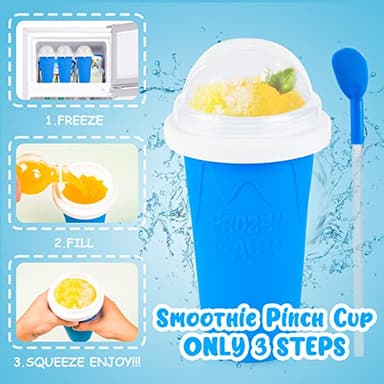 Slushie Maker Cup - TIK TOK Quick Frozen Magic Cup, Portable Double Layers Cool Slushee Maker For MilkShake,Juice,Ice Cream Make & More, Super Fun and Cool Stuff Gift For Kids,Friends & Family - Blue - Image 3