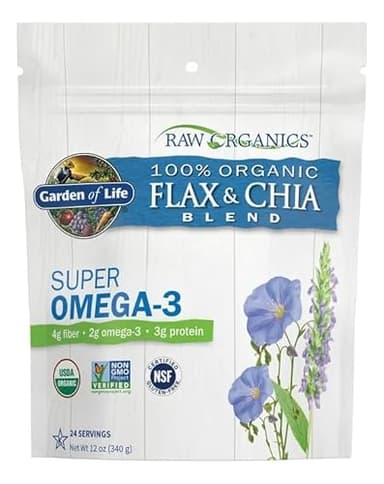 Garden of Life 100% USDA Organic Ground Flax Seed & Chia Blend, Gluten Free Cold Milled Golden Flaxseed Meal plus Premium Black Chia Seeds - Vegan Fiber, Protein and Omega 3 Fatty Acids, 24 Servings - Image 3
