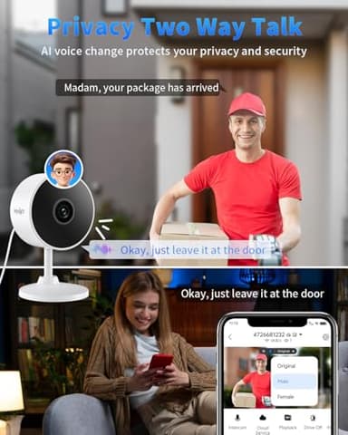 [5G & 2.4G] 2K Indoor Security Cameras for Home Security, AI Voice Change for 2-Way Talk, Motion Detection, Night Vision, 24/7 SD Recording/Cloud Storage, Baby Monitor/Dog/Pet Camera with Phone App - Image 3