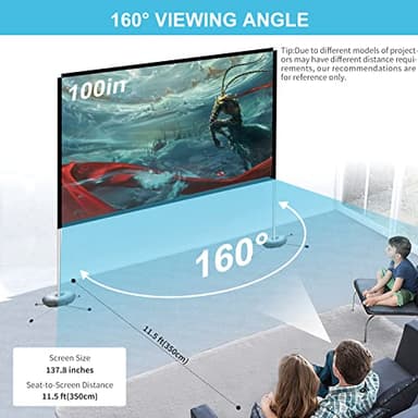 Portable Projector Screen Outdoor Movie: Foldable Rear 4K Projection Screens Stand for Camping Travel Backyard Video 100 inch - Image 4