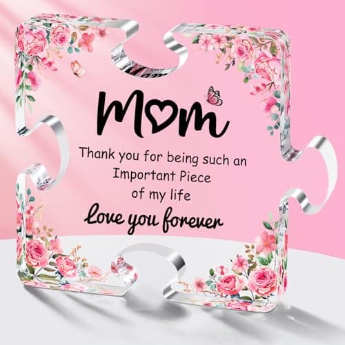 Mom Birthday Gifts, Stocking Stuffers Mom Christmas Gifts, Winzwon Personalised Paperweights Presents for New Mom, Mother in Law from Daughter Son, Mothers Day Acrylic Puzzle Home Office Decoration - Image 1
