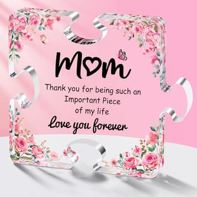 Mom Birthday Gifts, Stocking Stuffers Mom Christmas Gifts, Winzwon Personalised Paperweights Presents for New Mom, Mother in Law from Daughter Son, Mothers Day Acrylic Puzzle Home Office Decoration - Image 1