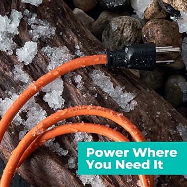 KMC 25ft Outdoor Extension Cord, 25-Foot 16/3 Weatherproof Indoor/Outdoor Extension Cable, Flexible SJTW 16-Gauge Pure Copper Wire, Durable Vinyl Jacket, UL/ETL Certified, 13A 1625W, Orange - Image 7