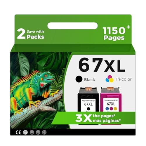 Relcolor 67XL Ink Cartridges Replacement for HP 67 XL Black Color Combo Pack for HP67 HP67XL 2700 2700e 4100 6400 4155e 2755e 6000 2855e 2752e 4100e 6458 6455e 4152 6055e 6052e 4152e 2742e 2755 6400e - Image 1