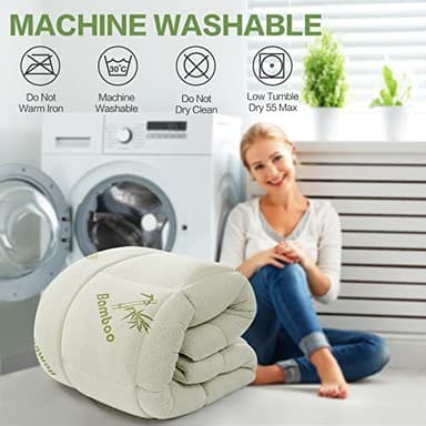 Premium Viscose Made from Bamboo King Size Mattress Topper for Back Pain, 1200 GSM Quilted Fitted Extra Thick Mattress Pad,Pillow Top Mattress Cover with Deep Pocket Up to 21 Inches（78 * 80inch） - Image 6