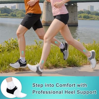 2 Pairs Plantar Fasciitis Heel Protectors, Heel Cups for Pain Relief & Achilles Tendonitis Support, Breathable Adjustable Heel Cushion Inserts for Walking, Sports, Yoga, Home Use(Small) - Image 7