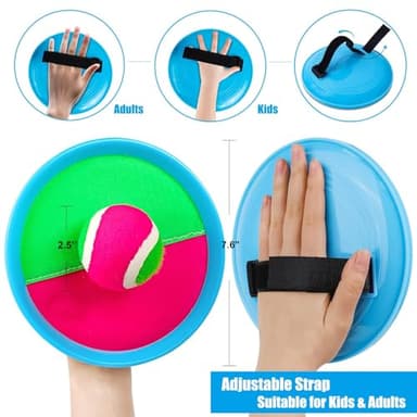 Ayeboovi Toss and Catch Ball Set Beach Toys Pool Toys Outdoor Games Outdoor Toys Yard Games Easter Toys Gifts for Kids Ball and Catch Game with 4 Paddles and 4 Balls [Upgraded Version] - Image 5