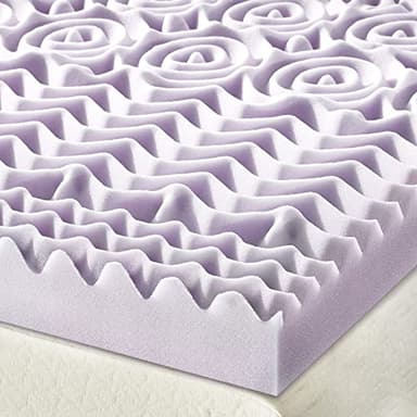 Mellow 3 Inch 5-Zone Memory Foam Mattress Topper, Soothing Lavender Infusion, Dorm Essentials, Queen - Image 6