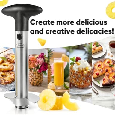 Pineapple Corer, [Upgraded, Reinforced, Thicker Blade] Newness Premium Pineapple Corer Remover (Black) - Image 5