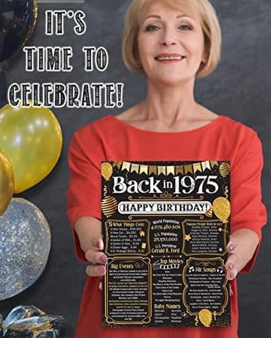 Lone Star Art 50th Birthday Decorations - 11x14 Unframed 1975 Year in Review Poster - Fun Facts Card for Men & Women Turning 50 - Vintage Party Decor & Gift Idea for Him or Her - Image 8