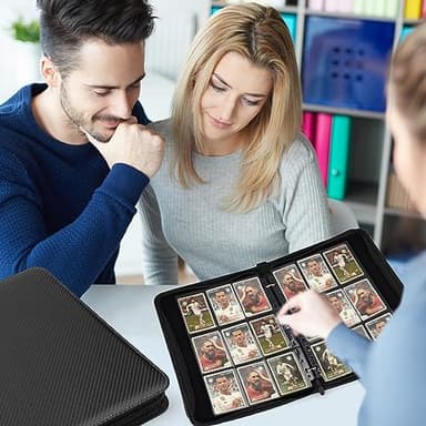 GERMUN 9 Pocket Card Binder, Premium Zip Trading Card Binder, 720 Double Sided Pocket PU Collection Binder, Collector Album, Card Folder for MTG, TCG, Sports Cards, (Black) - Image 7