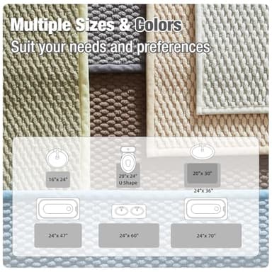 Bathroom Rugs Non Slip Washable, Super Absorbent Thin Bath Mat Quick Dry Low Pile Bathroom Rug, Grey 24"x47" - Image 8