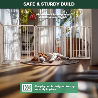 FXW Homeplus Unleashed Indoor Dog Playpen - Stress-Free and Safe Play, Heavy Duty 32 Inch 12 Panels Dog Pen for Small and Medium Dogs, White│Patented - Image 6