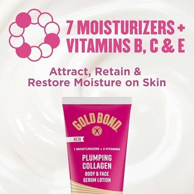 Gold Bond Plumping Collagen Body and Face Serum Lotion, Lightweight Hydrating Moisturizer with Collagen Peptide Complex, Jojoba and Grapeseed Oils to Visibly Plump Skin, Cherry Blossom Scent, 8 oz - Image 6
