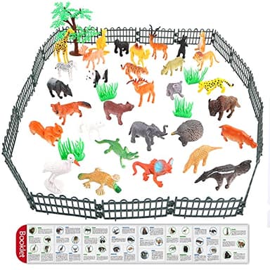 Animals Figure,54 Piece Mini Jungle Toys Set,ValeforToy Realistic Wild Vinyl Plastic Animal Learning Party Favors for Boys Girls Kids Toddlers Forest Small Playset Cupcake Topper - Image 4