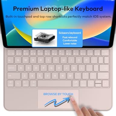 runelk Keyboard Case for iPad 10th Generation 2022 & 11th (A16, 2025) – Magic-Style Keyboard with Multi-Touch Trackpad – Floating Cantilever Stand – Magnetic Case for iPad 10.9 inch 10th / 11th Gen. - Image 7