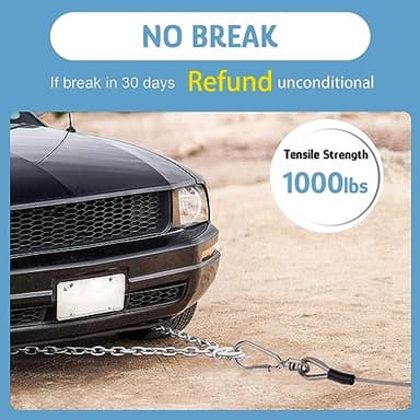 Dog Tie Out Cable for Dogs, 10ft Heavy Duty Dog Tether for Yard, Camping, Outside, Suitable for Small Medium Large Dogs, Silver, 10ft - Image 2