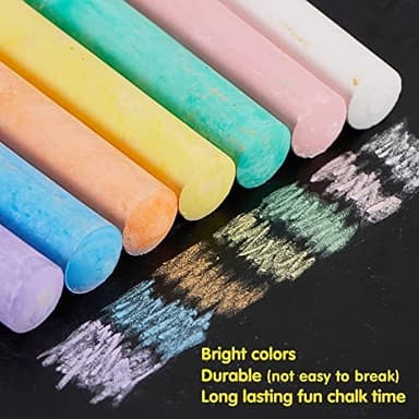 JOYIN 160 PCS Sidewalk Chalks Set Non-Toxic Washable Jumbo Chalk for Outdoor Art Play, Painting on Chalkboard, Blackboard and Playground - Image 4