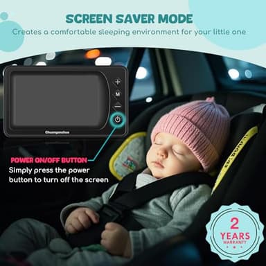 Chuanganzhuo Car Baby Camera with Advanced Night Vision, 3X Zoom, USB Powered, 5'' AHD 1080P IPS Crystal-Clear Car Baby Monitor, Backseat Camera for Kids Infants Rear Facing, S100U, 5inch Black - Image 6
