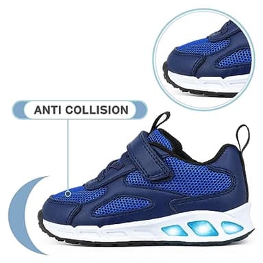 YESKIS Light Up Shoes for Boys Tennis Shoes LED Flashing Lightweight Breathable Mesh Durable Running Walking Sneakers for Little Kid Blue Size 12 - Image 5