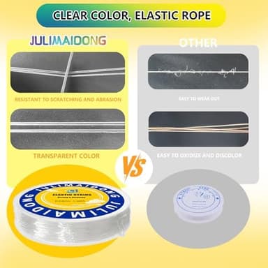 0.8mm Elastic Bracelet String Cord, Crystal Stretch Bead Cord for Bracelets Jewelry Making, Clear Stretchy Elastic String for Beading, Transparent Thread (0.8MM/200ft - Image 5