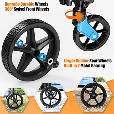 455lbs Shopping Cart for Groceries, Large Heavy Duty Grocery Cart on Wheels, Folding Dual Basket Utility Carts with Waterproof Liner, Shopping Carts for Transport, Laundry, Gift, Luggage - Image 5