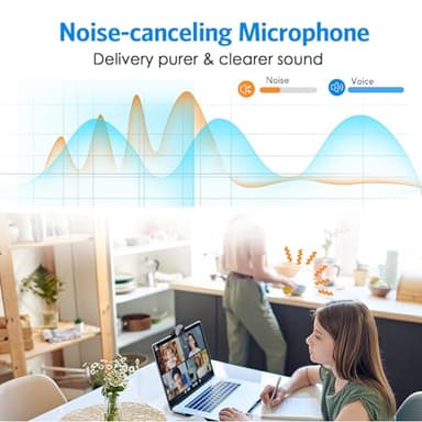 EMEET 1080P Webcam - USB Webcam with Microphone & Physical Privacy Cover, Noise-Canceling Mic, Auto Light Correction, Fixed Focus, C950 Ultra Web Cam w/ 70°View for Meeting/Online Classes/Zoom/YouTube - Image 4