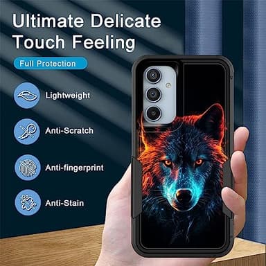 Vobber for Galaxy A54 5G Case,Heavy Duty Dual Layer Hybrid Hard PC Soft Rubber Shockproof Protective Rugged Bumper Case for Samsung Galaxy A54 5G 6.4",Colorful Space Wolf - Image 7