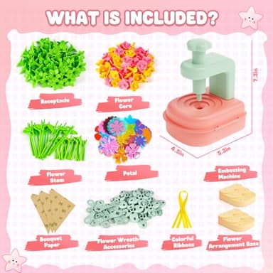 beefunni Flower Bouquet Craft Kit, DIY Arts and Crafts Toys for Kids Ages 4-8, Educational Flower-Making Activity Toy Set for Toddler and Kids, Birthday Gift for 4 5 6 7 8+ Year Old Girls and Boys - Image 7