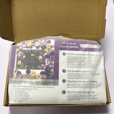 YinQin 63 PCS Purple Gold Happy Birthday Party Balloons Set with Photo Backgrounds Backdrops Banner Cloth Confetti Balloon Purple Golden Happy Birthday Party Supplies Decorations for Girl Women - Image 3