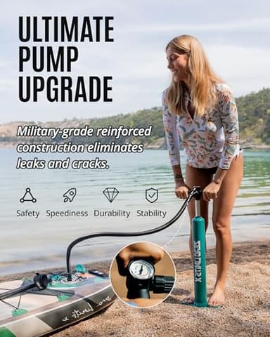 ZLX Inflatable Stand Up Paddle Board, 10'6" SUP Non-Slip Stable Deck Pad, Unique Center Fin, Premium Accessories, Portable Paddleboard for Adults, Beginners, All Skill Levels - Image 5