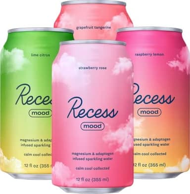 Recess Mood Magnesium & Adaptogen Drink, Relaxation Beverage, 12 Ounce (Variety Pack, 12 Pack - Image 2